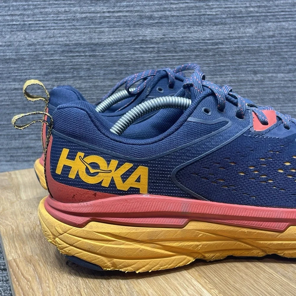 Hoka One One Challenger ATR 6 Shoes Men 11.5 Blue Yellow Trail Running Sneakers